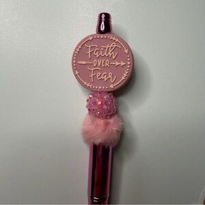 Handmade Faith Over Fear Beadable Pen + Mystery Stickers